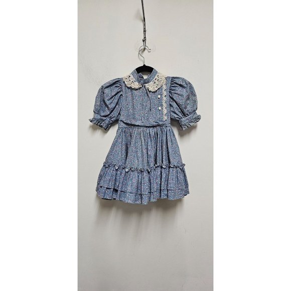 Mini World Inc Vintage Embroidered Prairie Dress Size 4 Made in U.S.A. - Picture 1 of 10